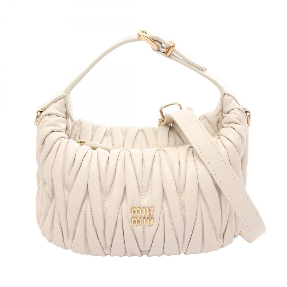 Miu Miu MATELASSE Handbag Leather White